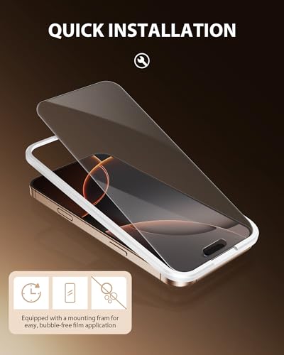 Image of PDDKISS 2 Pack Screen Protector for iPhone 16 Pro Max (2024) 6.9 inch Shatterproof Tempered Glass Edge Coverage