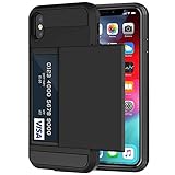 iPhone Xs Max Case, Anuck Shockproof iPhone Xs Max Wallet Case [Card Holder Slot][Credit Card Pocket] Anti-Scratch Hard Shell Soft Rubber Bumper Protective Cover for iPhone Xs Max 6.5