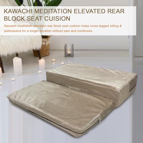 Image of Kawachi Back Support Portable Relaxing Folding Yoga Meditation Floor Chair (Beige Meditation Seat)