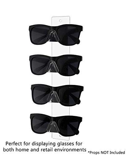 Marketing Holders Sunglasses Holder 4 Tier Clear Plastic Wall Mount Safety Glasses Display Rack Eyewear Organizer #TOP4