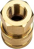 Simpson Cleaning 7100021 Replacement QC Socket for Pressure Washer Extension Wands Up to 4500 PSI, Brass, 1/4-Inch FNPT, Gold