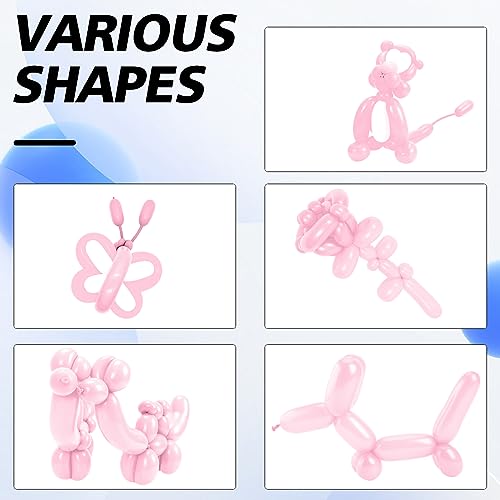 Image of 260 Macaron Pink Balloons for Balloon Arch and Animals, with 50 Long Balloons Included