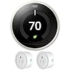 Nest T3017US Learning Thermostat 3rd Gen White with Deco Gear 2 Pack Wifi Smart Plug