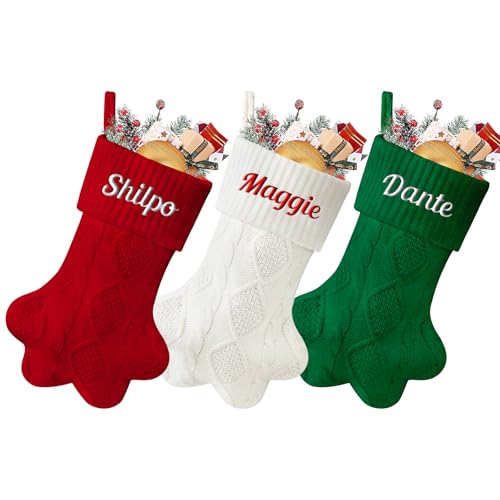 SearchI Cat Paw Christmas Stocking with Custom Name