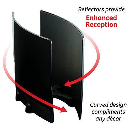 Ge Ultrapro Optima Tv Antenna With Signal Enhancing Reflector Panel, Supports 4K 1080P Vhf Uhf Hd Digital Long Range Antenna, Smart Tv Compatible, Includes 10Ft Coaxial Cable, Black, 34137 #TOP3