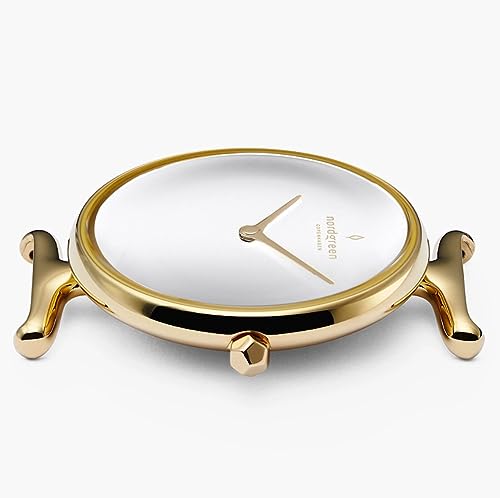 Image of Nordgreen Stainless Steel Un32Gomegoxx Unika Analogue, Watch For Women - 32Mm, White Dial, Gold Strap