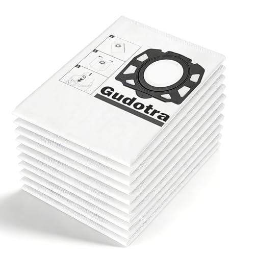 Gudotra 10 Bolsas de Repuesto para Aspiradora WD3 Compatibles con Kärcher WD2Plus WD2 WD3 KWD 1 KWD 2 KWD 3 MV 3 WD 3.200-WD 3.800 M SE 4001 SE 4002, Repuesto 2.863-314.0 KFI 357 Bolsa de Aspiradora