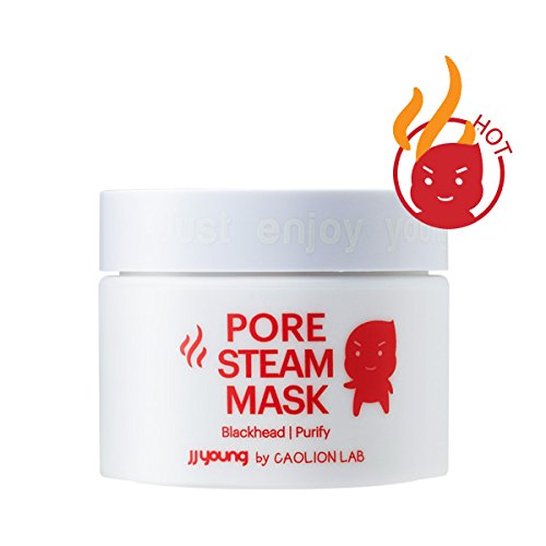 JJ YOUNG Pore Steam Mask - Cleanses Pores, Removes Dead Skin Cells With Charcoal and Volcanic Ash, and Calms Troubled Skin - 1.76 oz.