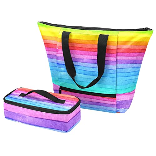 Boîte à déjeuner et sacs isolants thermiques arc-en-ciel à haute performance