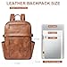 Mroede Leather Laptop Backpack for Women, 15.6 Inch Laptop Travel Backpack Purse Large Capacity Computer Bag, Casual Daypack Nurse Bag College Bookbag for School, Brown