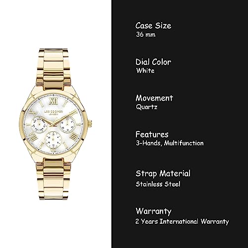 Image of Lee Cooper Multifunction White Round Dial Women's Watch - LC07456.120