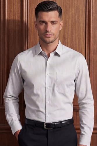 Image of Louis Philippe Mens Cotton Striped Regular Fit Shirt