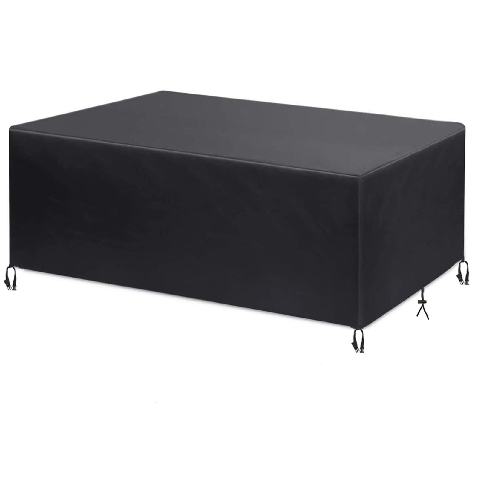 HNKDKJ Garden Furniture Covers Cube Rattan Set Cover 165x135x90cm(LxWxH) Waterproof, Windproof, Anti-UV Heavy Duty 420D Oxford Patio Table Cover Rectangle Outdoor Garden Furniture Set Cover-Black