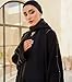 DIVINELY CRAFTED Abaya For Women And Girls - Modest, Fashionable Wear For Formal/Everyday Use, Wrinkle Free, Long Sleeves, Middle Eastern Style, Black, Medium (Length 54)
