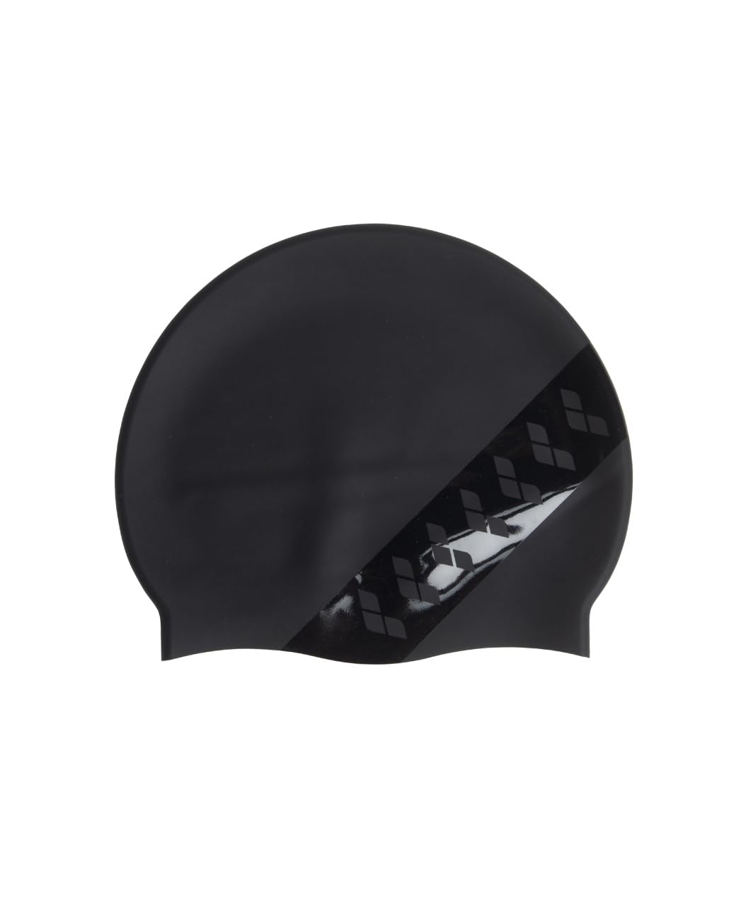 Arena Icons Team Stripe Unisex Silicone Swim Cap Women and Men Intensive Training Racing Comfortable Non-Slip Long Hair Swimming Hat, Arena Stripe/Black/Black