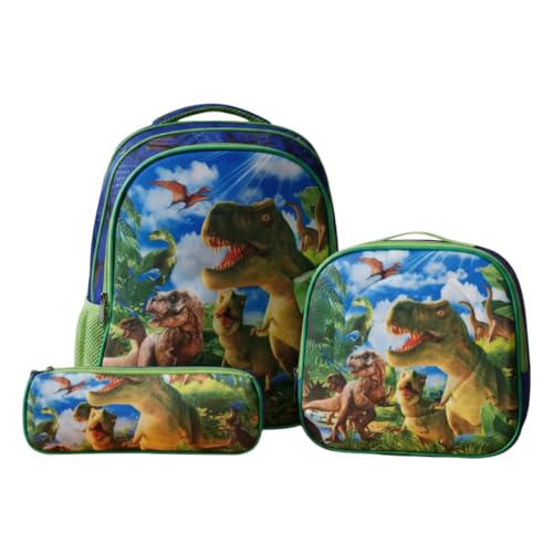 Mochila Infantil Bolsa Escolar Lancheira Estojo Menino Menina Mala Reforçada Impermeável De Costas 3 Peças