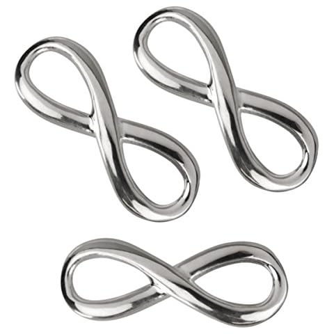 3 Stück Verbinder INFINITY Unendlichkeit 16.5mm 925 Sterling Silber nickelfrei Anhänger Charms in Juweliers- Qualität Cover