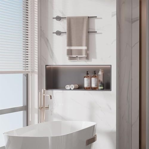 Niche de douche encastrée Bianco 62cm pour une ambiance spa moderne