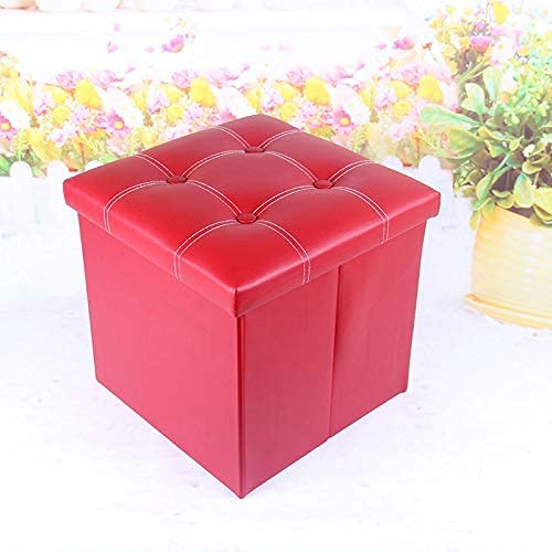 Repose-Pieds de Rangement Ottoman en cuir imperméable H 14,9