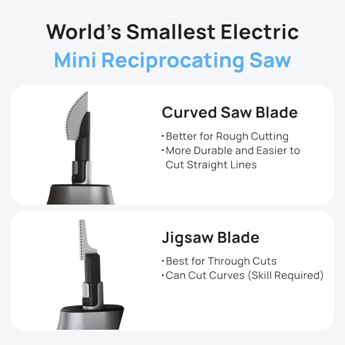 Image of HOZO NeoSander Saw Blade Set, Turns NeoSander into Mini Reciprocating Saw, 8pcs 0.2mm Anti-Binding Blades, 4 Curved Blades for Straight Cuts & 4 Jigsaw Blades for Curves, for Resin, Plastic & Wood
