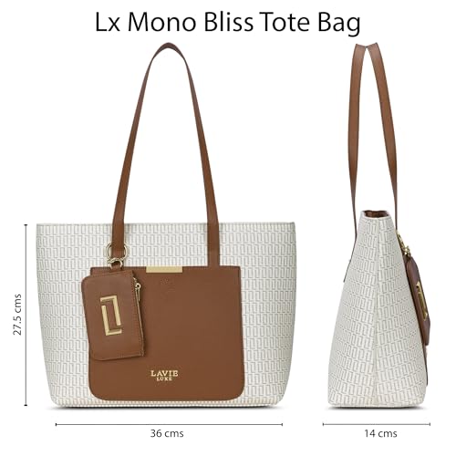 Image of Lavie Luxe Women's Monogram Bliss Tote Handbag | Tote Bag For Work | Ladies purse | Stylish Shoulder Bag | Gift For Women