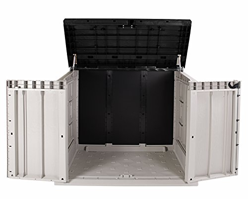 Ondis24 Mülltonnenbox Gartenbox Storer Gerätebox abschließbar für 2 Mülltonnen (1330 Liter, Grau Anthrazit) – Bild 4