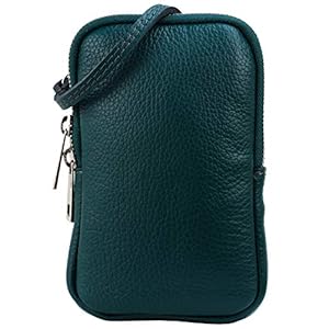 Damen Echtleder Handytasche Umhängetasche Geldbörse Multifunktion Beutel Mini Bote Abnehmbar Verstellbar Schultergurt Handy bis 6,8 Zoll 11x18cm Jana G269