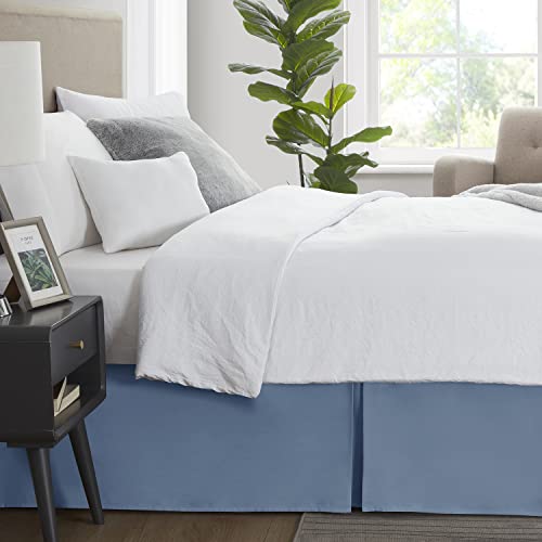 Image of Nestl Blue Heaven Bed Skirt Cal King Size - Cal King Bed Skirt 14 Inch Drop - Brushed Microfiber Bed Skirts - Hotel Quality Pleated Bed Skirt - Shrinkage & Fade Resistant