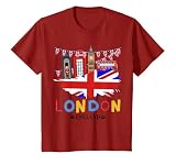 ropa vintage en londres Ideas de recuerdos de Londres Inglaterra para alguien del Reino Unido con una vista de Londres y bandera de Reino Unido para Inglaterra. Haz una idea de atuendo de recuerdo del Reino Unido para mamá o papá con banderas británicas y de la Guardia de Londres