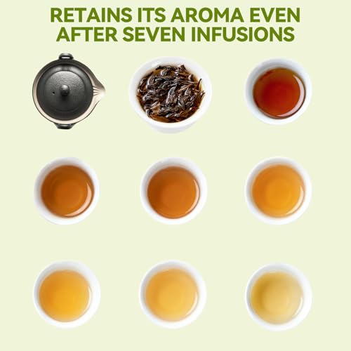 NASLAPH Dahongpao Oolong Tea Loose Leaf, 3.88 Oz Big Red Robe Tea Dahongpao Wuyi Rock High Mountain Oolong, Natural Loose Fragrant and Mellow 特级 大红袍 乌龙茶 中国功夫岩茶 — view 5