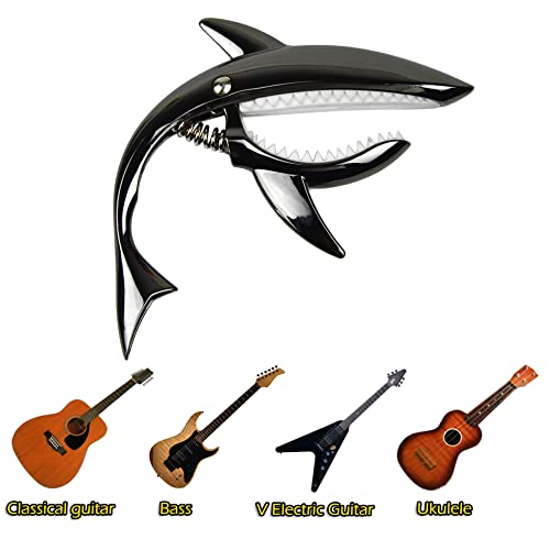 FEimaX Capodastre pour Guitare en Alliage de Zinc Shark Capo pour Guitare Acoustique et Electrique Ukulélé Basse Banjo… - Les Beatles, Paul McCartney, John Lennon, RIngo Starr, George Harrison FEimaX Capodastre pour Guitare en Alliage de Zinc Shark Capo pour Guitare Acoustique et Electrique Ukulélé Basse Banjo… – Image 3