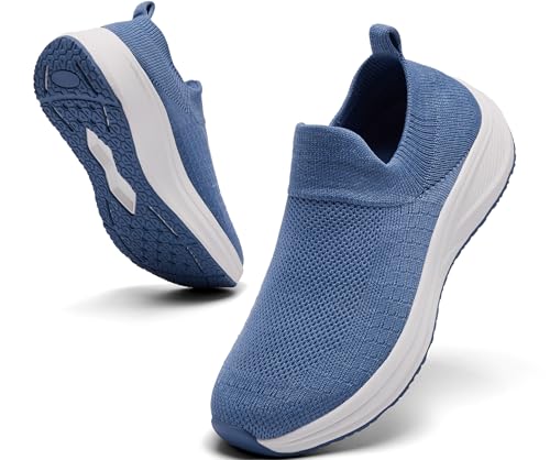 Women's Wide Slip On Walking Shoes Non-Slip Socks Shoe Lightweight Breathable Mesh Sneakers for Everyday Comfort & Style | Perfect for Work Travel