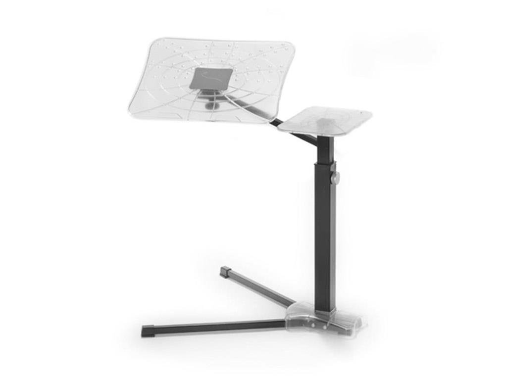 Lounge-Book Black - Ergonomic Laptop Stand, supports up to 17-18 inchs Notebook, Tablet, IPad, Lectern for E-book. Coolfit Cooling System, Mouse-pad for external Mouse or Smartphones