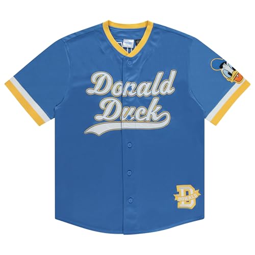 Disney Mickey Mouse Men's Baseball Jersey - Mens Classic Mickey Mouse, Donald Duck and Buzz Lightyear Baseball Jersey Shirt
