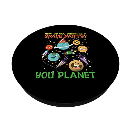 How Do You Organize A Space Party? You Planet PopSockets Swappable PopGrip, Black - Image 2