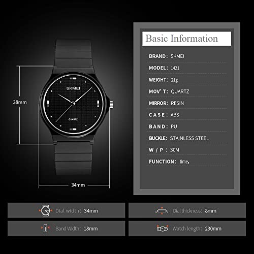 Image of SKMEI Women Waterproof Watch, Wrist Watch for Lady Girls Dress Casual Analog Quartz Watches for Women -1421