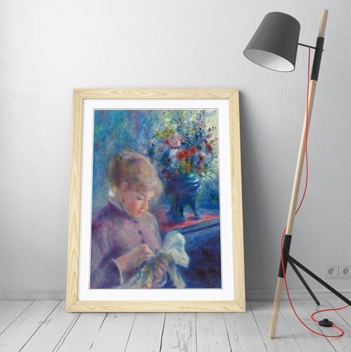 Impression Pierre-Auguste Renoir A1 habiller un grand mur vide avec cadre chêne clair