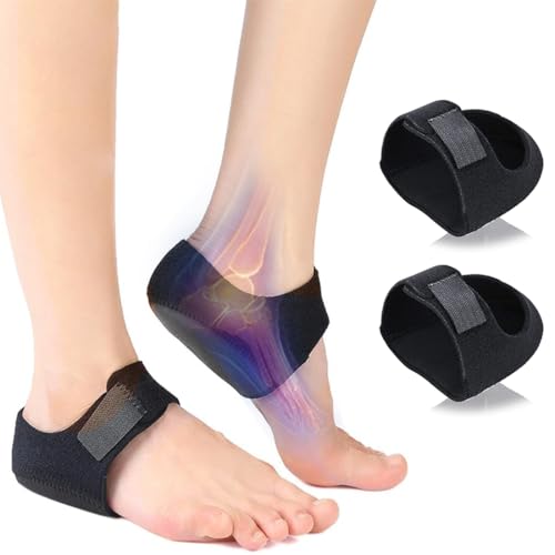 KIRZAX 1 Par de Protector Talon Taloneras Silicona,Ajustables Taloneras,para Espolones CalcáNeos, Calcetines de EspolóN CalcáNeo,Tendinitis de Aquiles, EspolóN óSeo,Negro