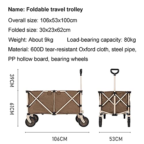 Garden Trolley Opvouwbare Rolwagen, Outdoor Draagbare Opbergtrolley Voor Picknick/Tuin/Reizen, Makkelijk Mee Te Nemen… - Image 6