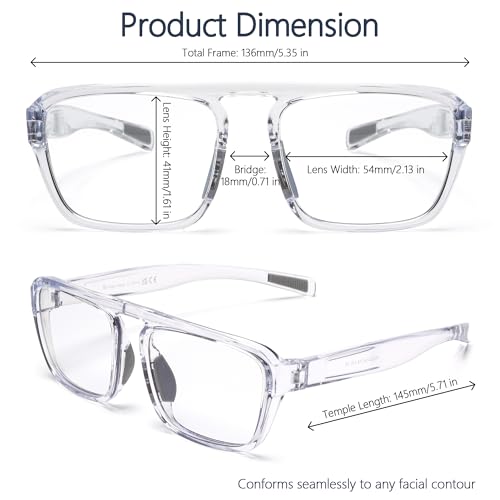 Image of Blue Light Blocking Glasses for Women Men, Square Thick Frame Anti Eyestrain & UV Glare JF6218