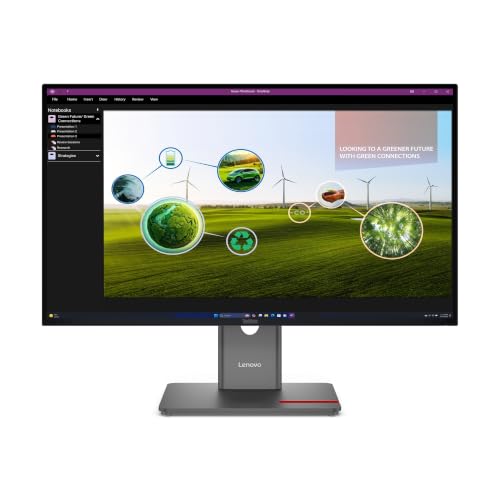 Image of Lenovo ThinkVision P27Q-40 27 inch (68.5cm) QHD IPS 120Hz Monitor | 4ms, 99% sRGB| USB Hub, 1xHDMI 2.1 TMDS, 2X DP 1.4 |Tilt, Swivel, Pivot, Height Adjust Stand | Black | 64A7GAR6IN