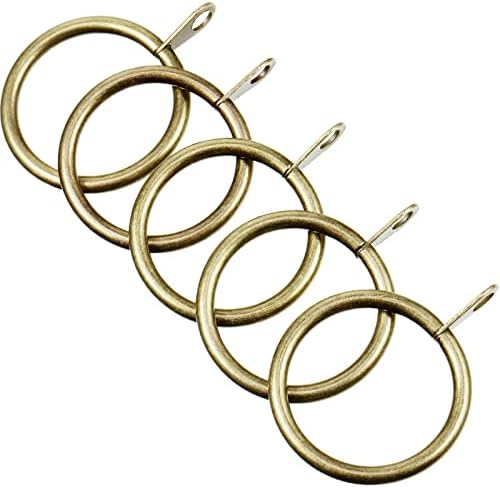 Shappy Metal Drapery Curtain Rings Hanging Rings for Curtains and Rods, Drape Sliding Eyelet Rings 30 mm Internal Diameter (Green Brass, 40 Pack)