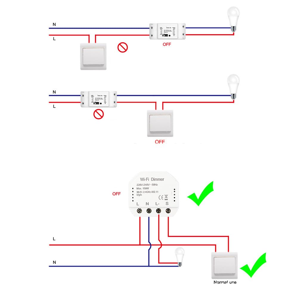 2 módulos de interruptor de luz inteligente, módulo de interruptor de cortina inteligente WiFi, módulo de interruptor de pared de bricolaje, interruptor inteligente funciona compatible con la