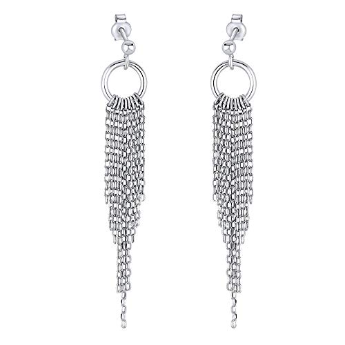SILVEGO Damen Ohrringe aus 925 Sterling Silber Kettchen Ohrhänger 6 cm Cover