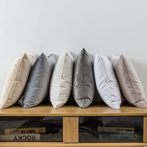 Image of JUSPURBET 22x22 Decorative Velvet Throw Pillow Covers Cases Set of 2,White | Modern Soft Cushion Covers with Hidden Zipper for Couch Sofa Bed Living Room Bedroom Home Decor