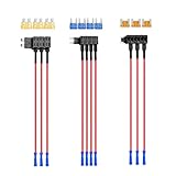 Nilight - 50040R 12V Car Add-a-Circuit Fuse Adapter with Standard and Mini TAP Profile TAP Blade Fuse for Cars Trucks Boats, 10 Pack Fuse Holder-3 types, 2 Years Warranty,Blue, Red, Black