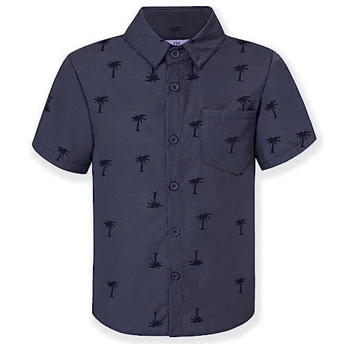 iLover Casual Boys' Short Sleeve Woven Shirt Button Down Shirts 6-14 Years