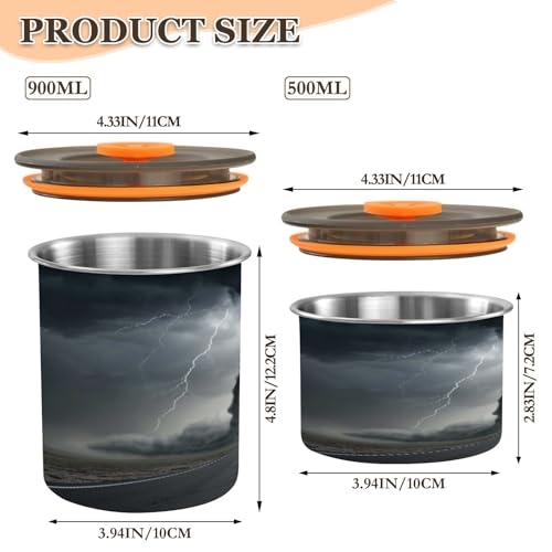 ATTX Lata Hermética para Café Acero 900 ml Negro miniatura 2