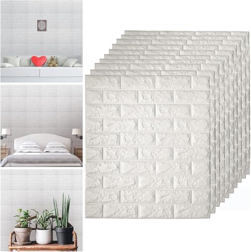 30 Stück 3D-Ziegelstein-Tapete, zum Aufkleben und Abziehen, wasserdichte Wandpaneele, selbstklebende Kunstschaum-Ziegelstein-Wandpaneele für Zuhause, Büro, Schlafzimmer, Wohnzimmer, Wäsche,