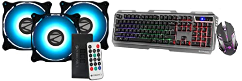 Image of ZEBRONICS ZEB-PGF500C 120mmx3 Premium Chassis ARGB Fans Combo Kit with RGB Controller & Zeb-Transformer Gaming Keyboard and Mouse Combo